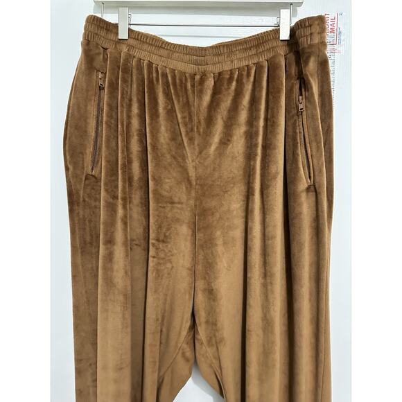 Skims Velour Jogger Pants Loungewear Brown Copper Camel Size 3x Pockets Track - Picture 3 of 8
